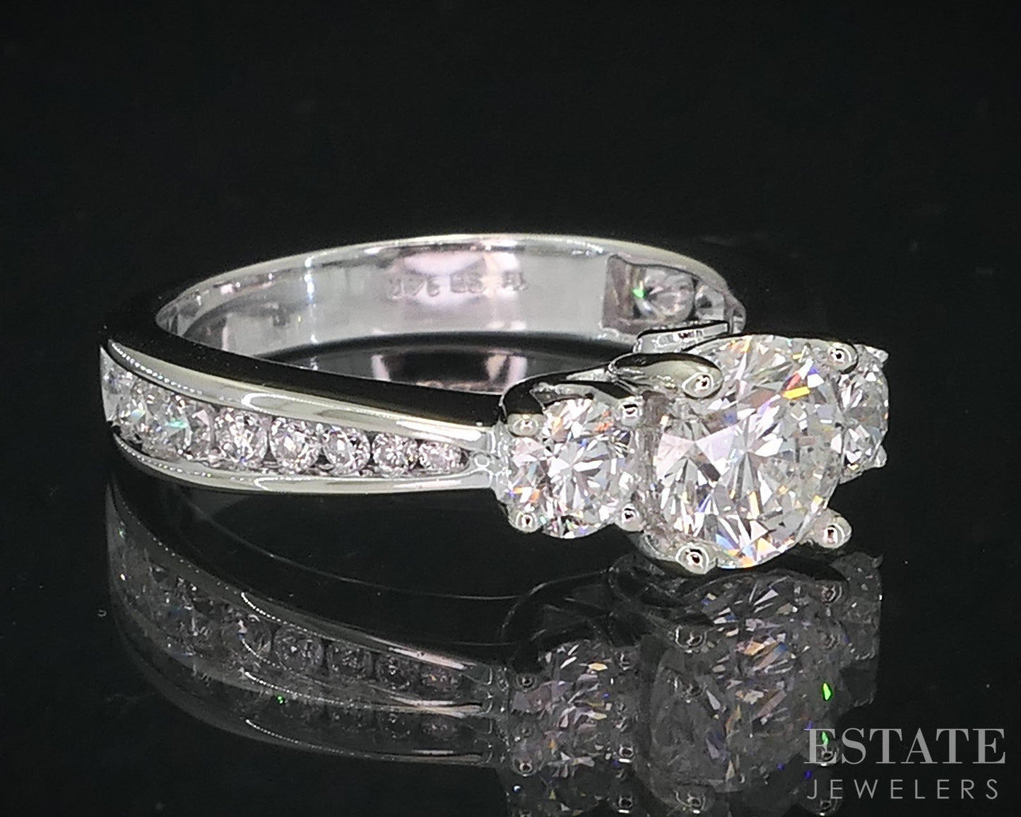 14k White Gold GIA Round Natural 1.89ctw Diamond Engagement Ring 4.7g i18997
