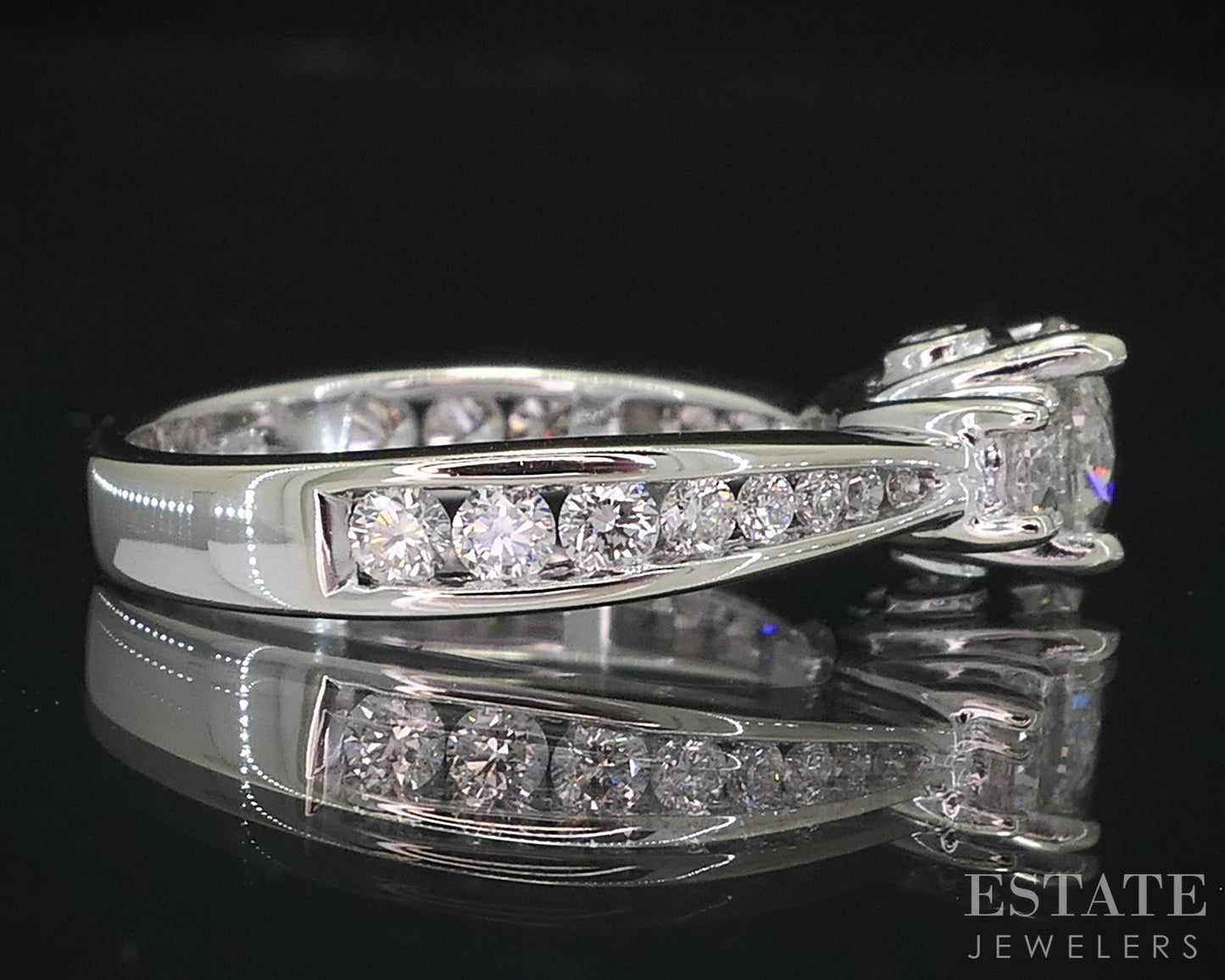 14k White Gold GIA Round Natural 1.89ctw Diamond Engagement Ring 4.7g i18997