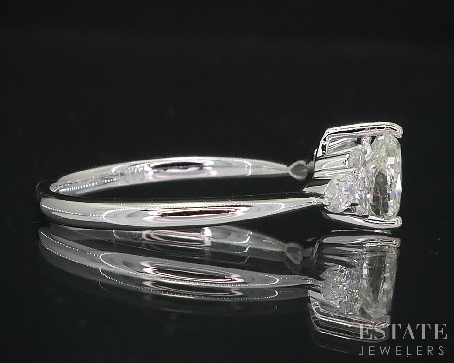 18k White Gold Pear Natural .81ctw Diamond Engagement Ring 2.3g i18993