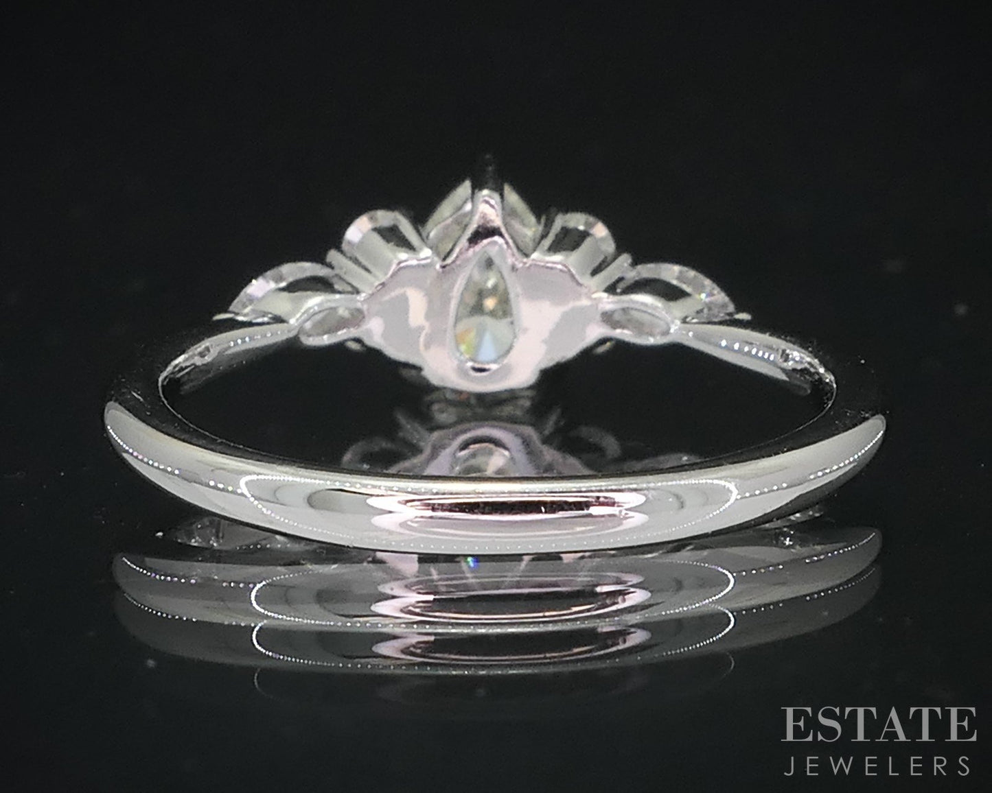 18k White Gold Pear Natural .81ctw Diamond Engagement Ring 2.3g i18993