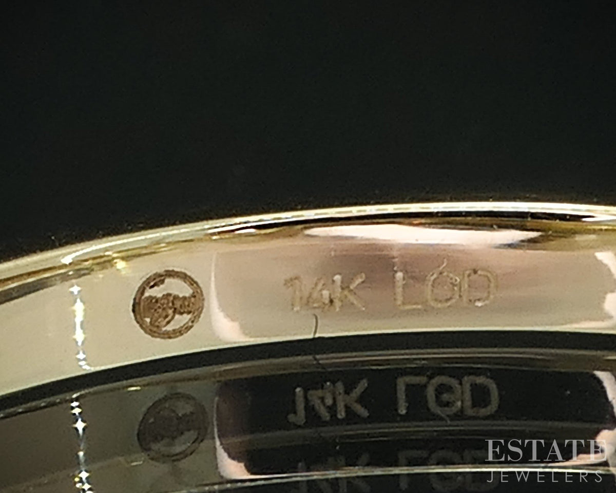 14k Yellow Gold Lab Created .12ctw Diamond Ladies Wedding Band Ring 1.7g i18901