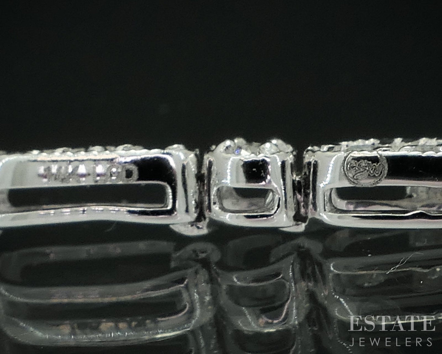 14k White Gold Lab Created 1.05ctw Diamond Ladies Tennis Bracelet 5.4g i18898