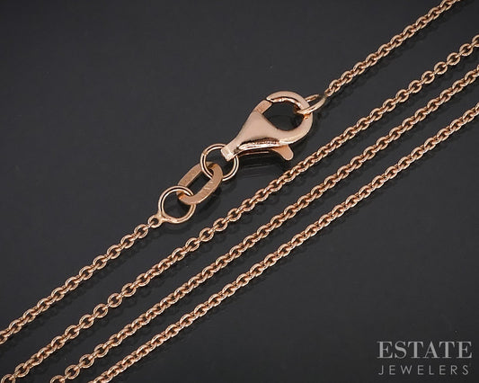 14k Rose Gold 1.2mm Cable Chain Link Ladies Necklace 2.1g 18"L i19070