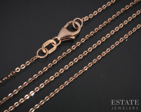 14k Rose Gold 1.2mm Cable Chain Link Ladies Necklace 1.6g 18"L i19063