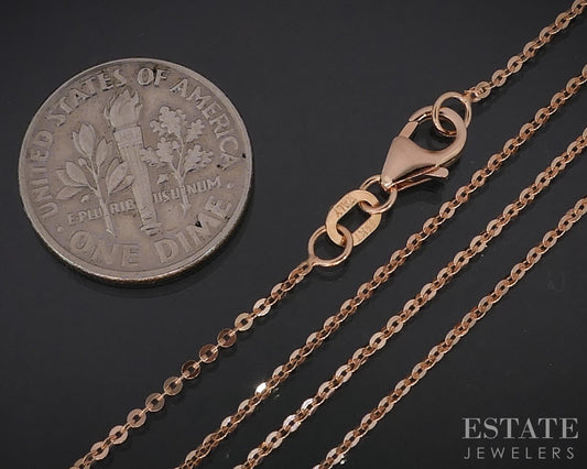14k Rose Gold 1.2mm Cable Chain Link Ladies Necklace 1.6g 18"L i19063