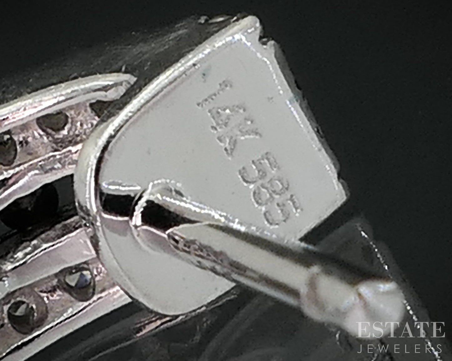 14k White Gold Natural .50ctw Black & White Diamond Hoop Earrings 4.2g i19040b