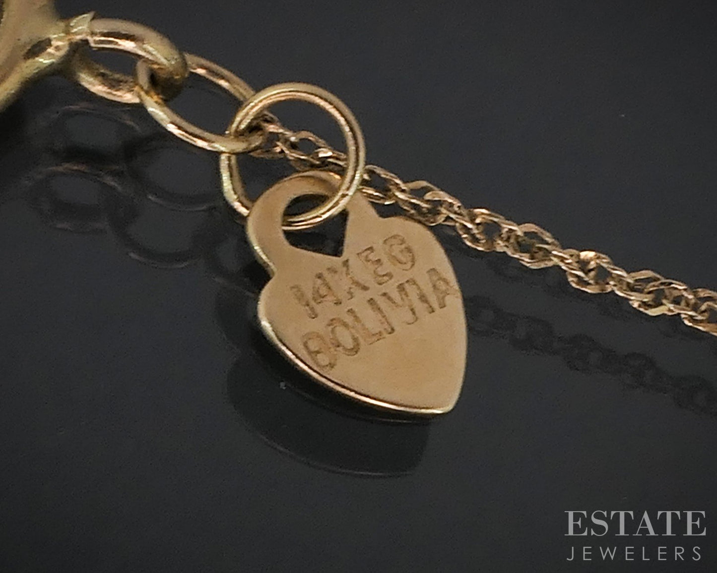 14k Yellow Gold 4mm Turquoise Cable Chain Ankle Bracelet 2g 10"L i19051b