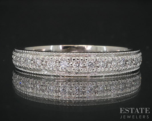14k White Gold Natural .25ctw Diamond Ladies Wedding Band 2.3g i19041b