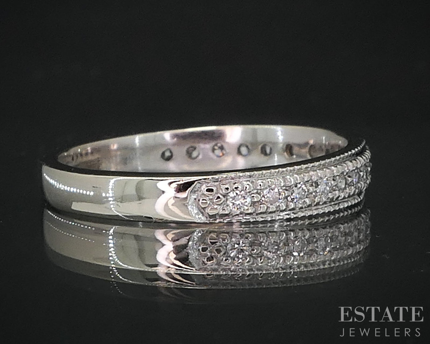 14k White Gold Natural .25ctw Diamond Ladies Wedding Band 2.3g i19041b