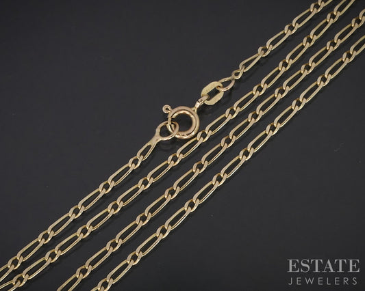 14k Yellow Gold 1.6mm Figaro Chain Ladies Necklace 3.4g 20"L i19039b