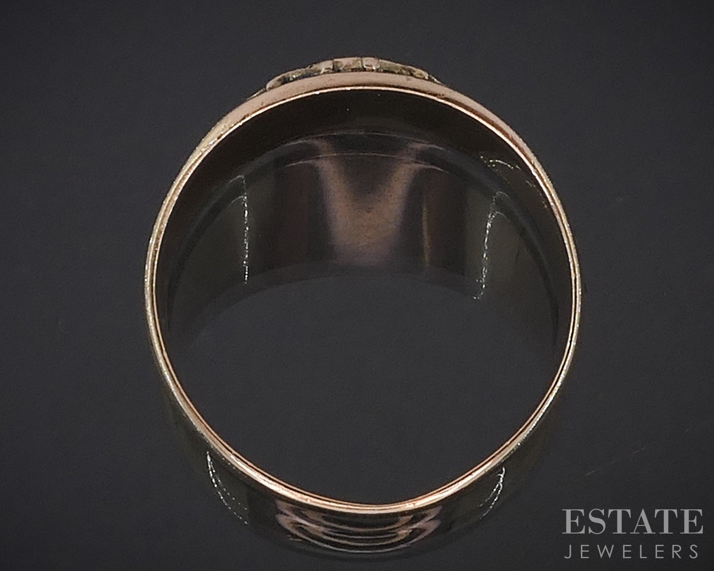 Antique 10k Yellow Gold Ostby Barton Knights of Columbus Mens Band 5.2g i19036b