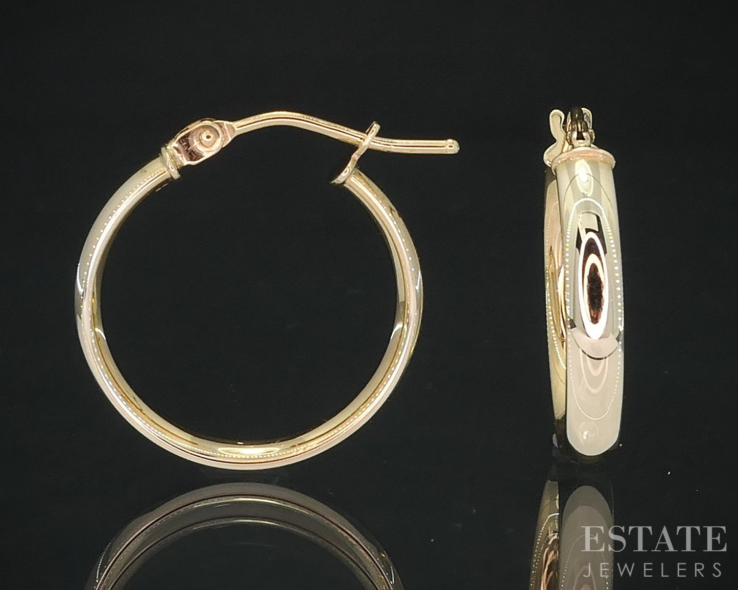 10k Yellow Gold 2.9mm Smooth Hoop Ladies Earrings 1.0g i19033b