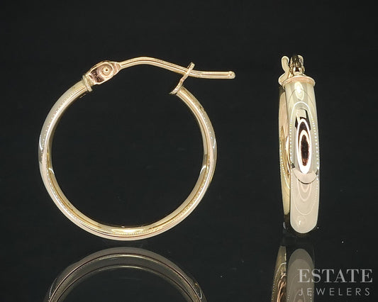 10k Yellow Gold 2.9mm Smooth Hoop Ladies Earrings 1.0g i19033b