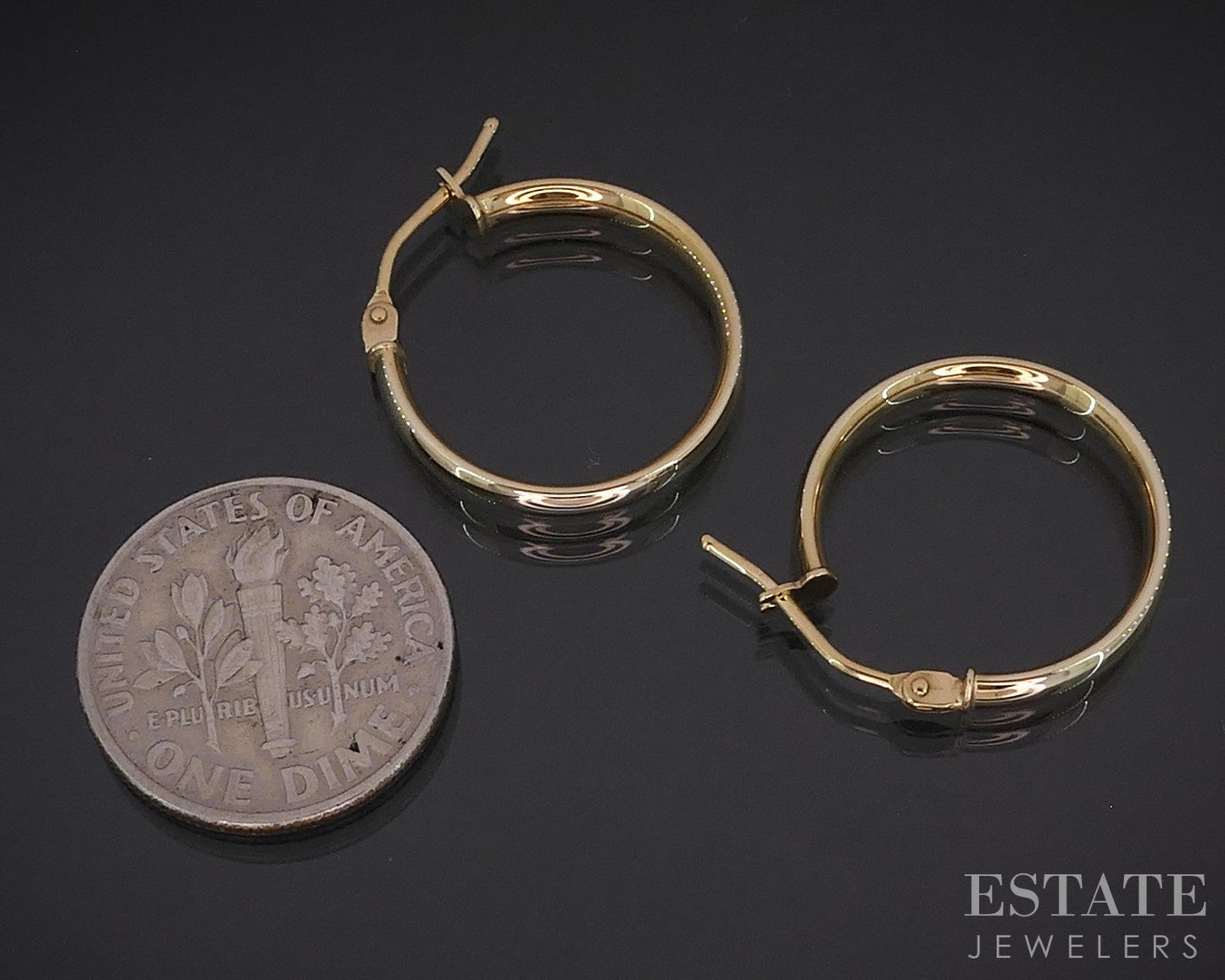 10k Yellow Gold 2.9mm Smooth Hoop Ladies Earrings 1.0g i19033b