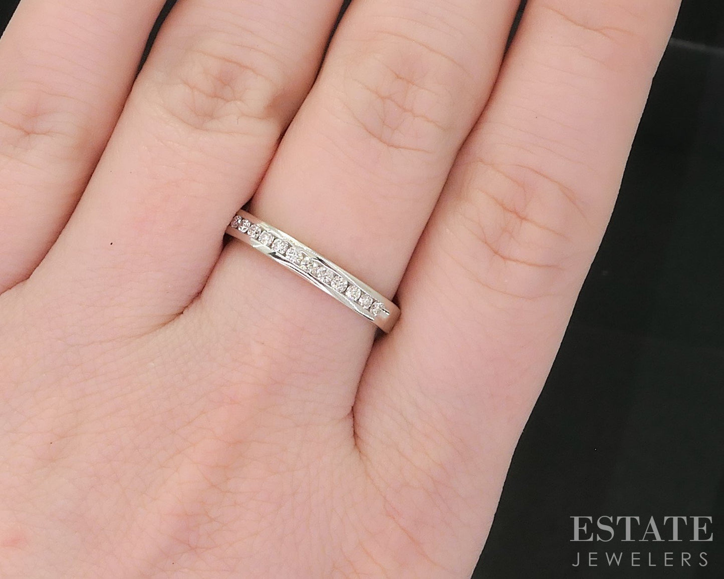 14k White Gold Natural .30ctw Diamond Ladies Wedding Band 3.2g i19031b