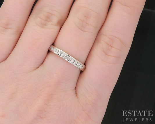 14k White Gold Natural .30ctw Diamond Ladies Wedding Band 3.2g i19031b