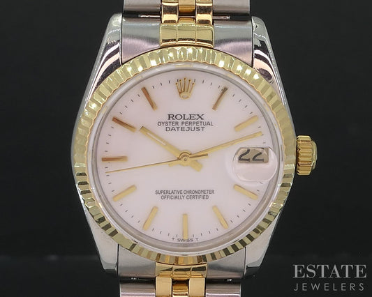 1991 Rolex Datejust 68273 Two Tone 18k Stainless 31mm Ladies Watch i19103