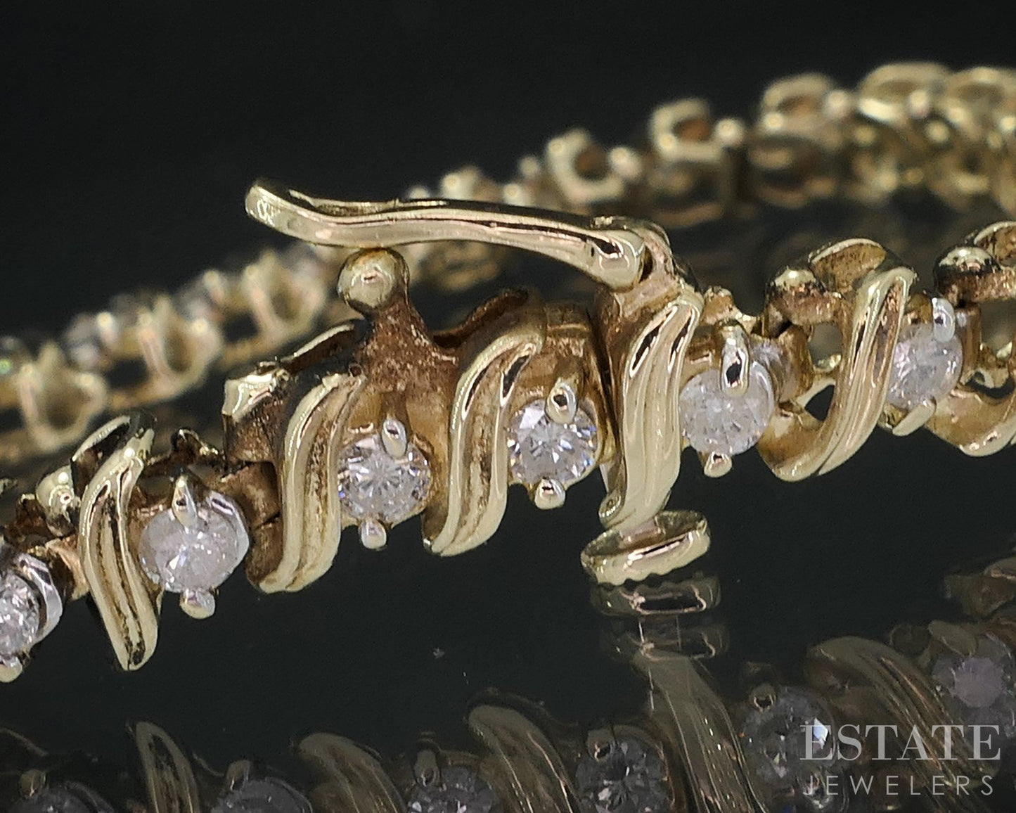 14k Yellow Gold Natural 1.50ctw Diamond Tennis Bracelet 11.9g 7.25"L i19091