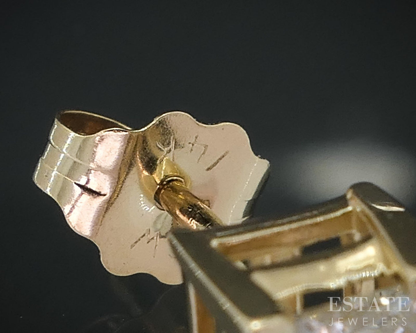 14k Yellow Gold Princess Natural .46ctw Diamond Stud Earrings i19071