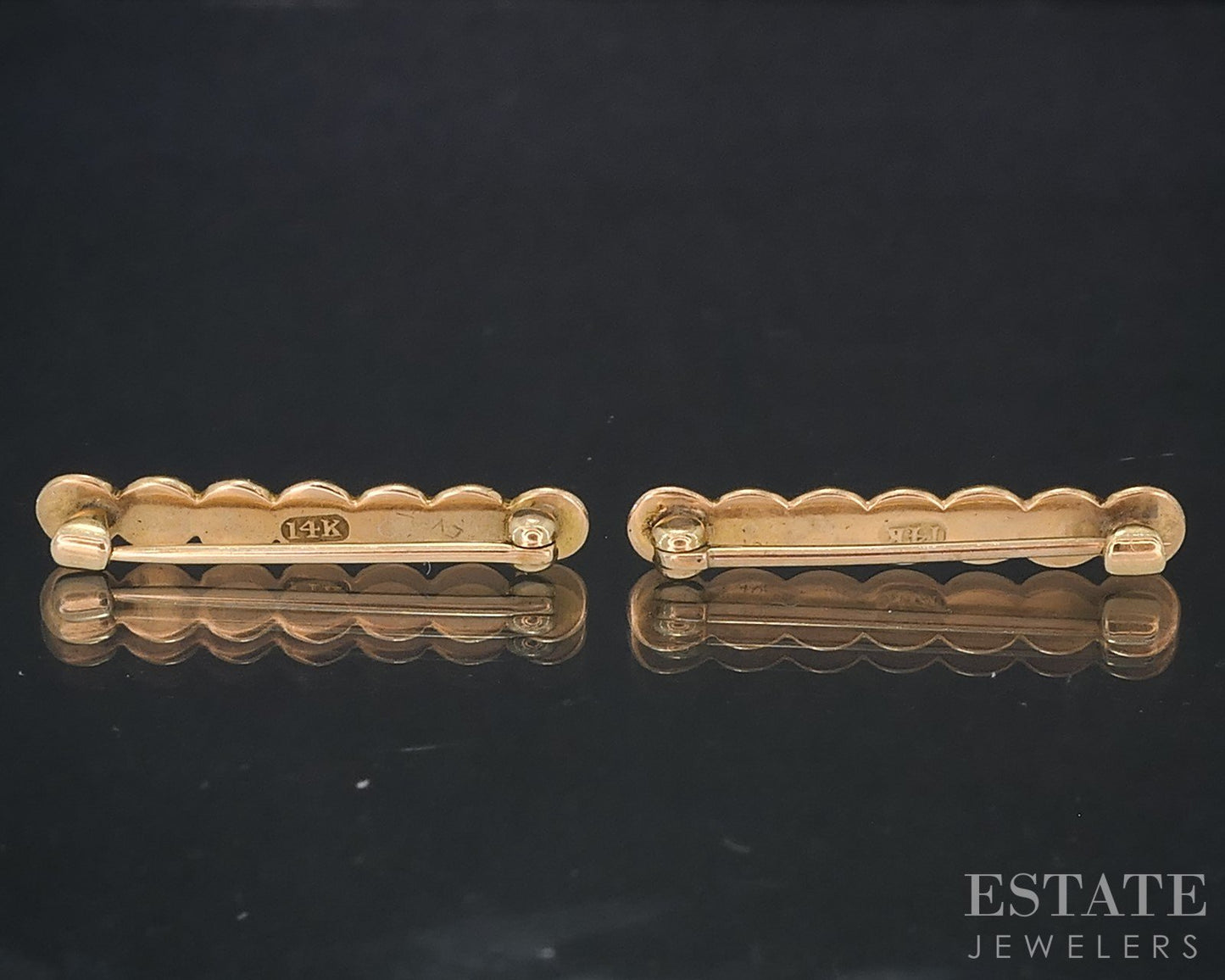 Antique Victorian 14k Yellow Gold Seed Pearl Lingerie Bar Pin Brooch 2.4g i19095