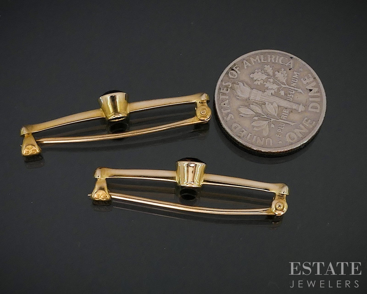 Antique Victorian 14k Yellow Gold Amethyst Lingerie Bar Pin Brooch 2.8g i19093