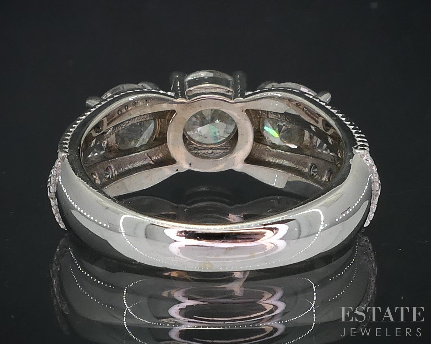 14k White Gold Round Natural 2.32ctw Diamond Engagement Ring 5.6g i19084