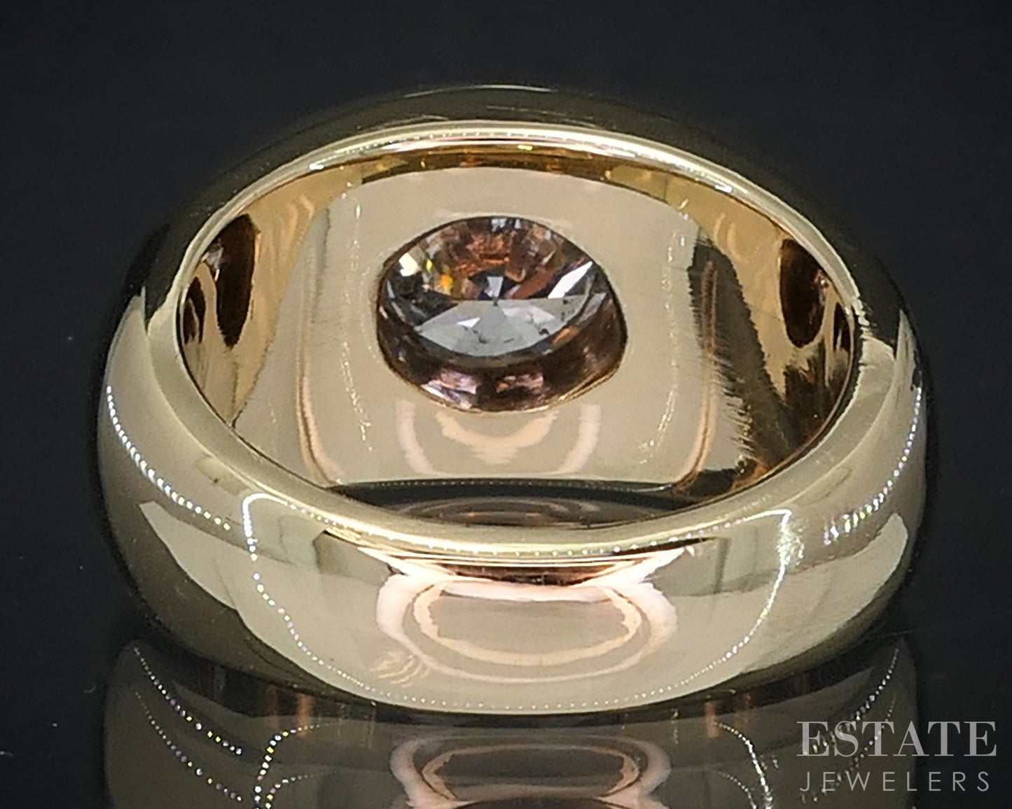 14k Yellow Gold Old European Cut 1.80ct Diamond Solitaire Band Ring 19g i19086