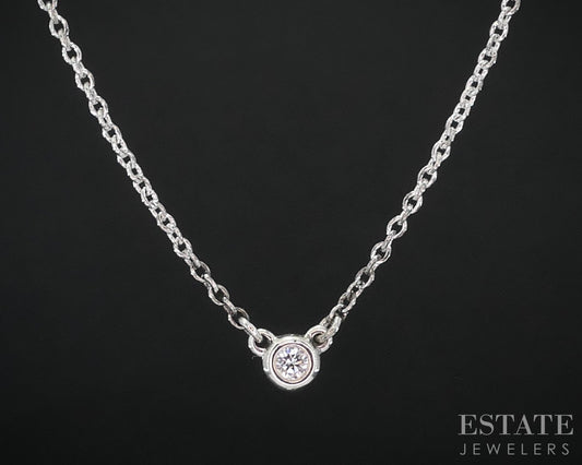 Sterling Tiffany & Co. Elsa Peretti Diamond by the Yard Necklace 16"L i19073