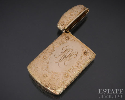 Antique Victorian 14k Yellow Gold Match Vesta Safe Case Strike Plate 20g i19120