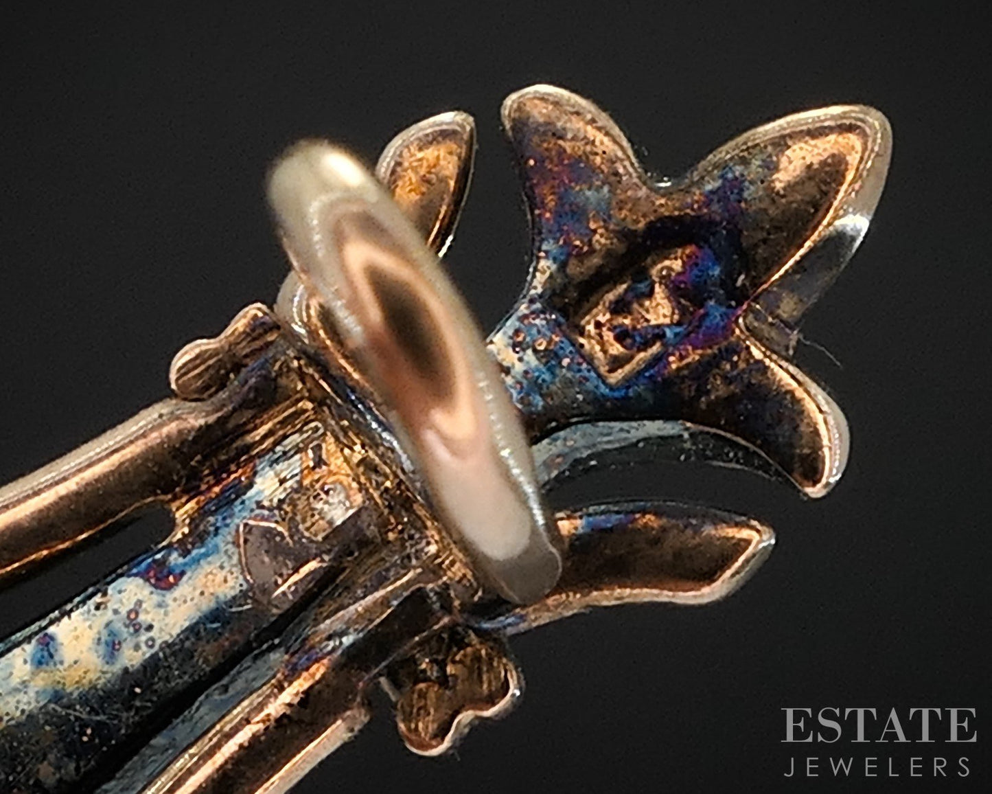 Antique Victorian 14k Gold & Sterling Diamond Blue Topaz Pin Brooch 6g i19110