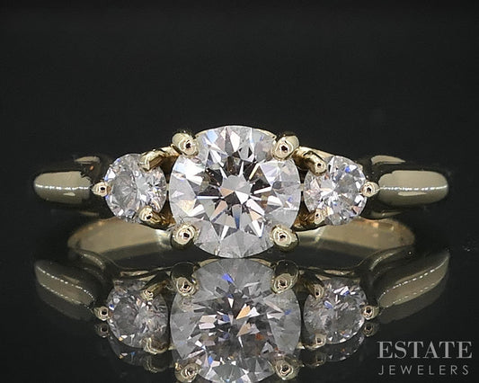 14k Yellow Gold Round Natural .60ctw Diamond Engagement Ring 2.5g i19104