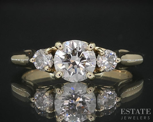 14k Yellow Gold Round Natural .60ctw Diamond Engagement Ring 2.5g i19104