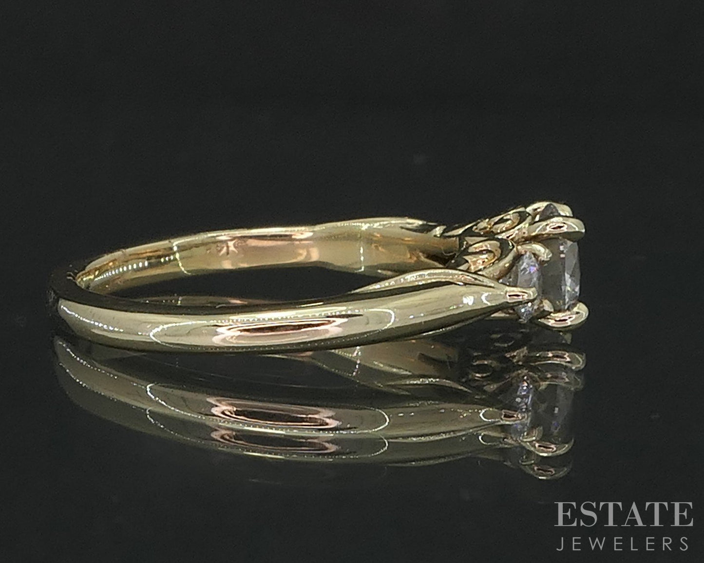 14k Yellow Gold Round Natural .60ctw Diamond Engagement Ring 2.5g i19104