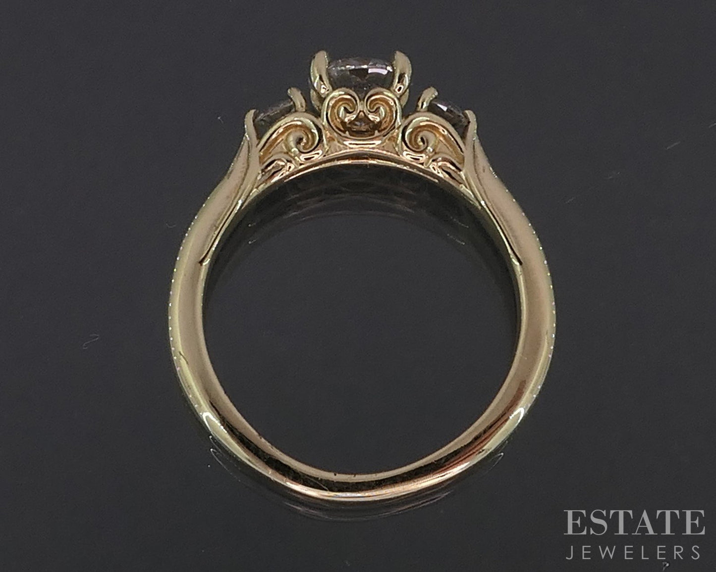 14k Yellow Gold Round Natural .60ctw Diamond Engagement Ring 2.5g i19104