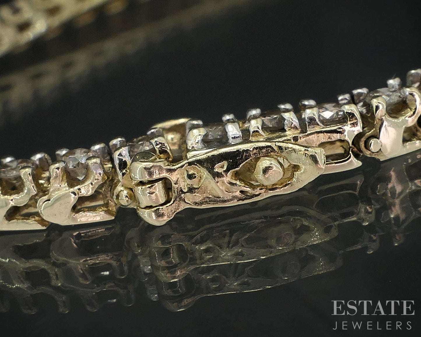 14k Yellow Gold Natural 1.35ctw Diamond Tennis Bracelet 9.1g 7.25"L i19105