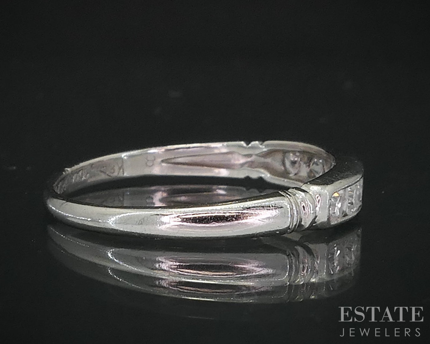 Antique Platinum Single Cut Natural .18ctw Diamond Ladies Wedding Band 2g i19118