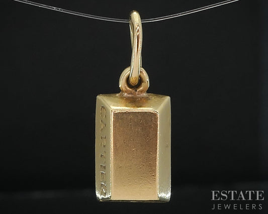 Vintage 18k Yellow Gold Cartier 1/8 Ounce Gold Ignot Pendant 4.0g i19111