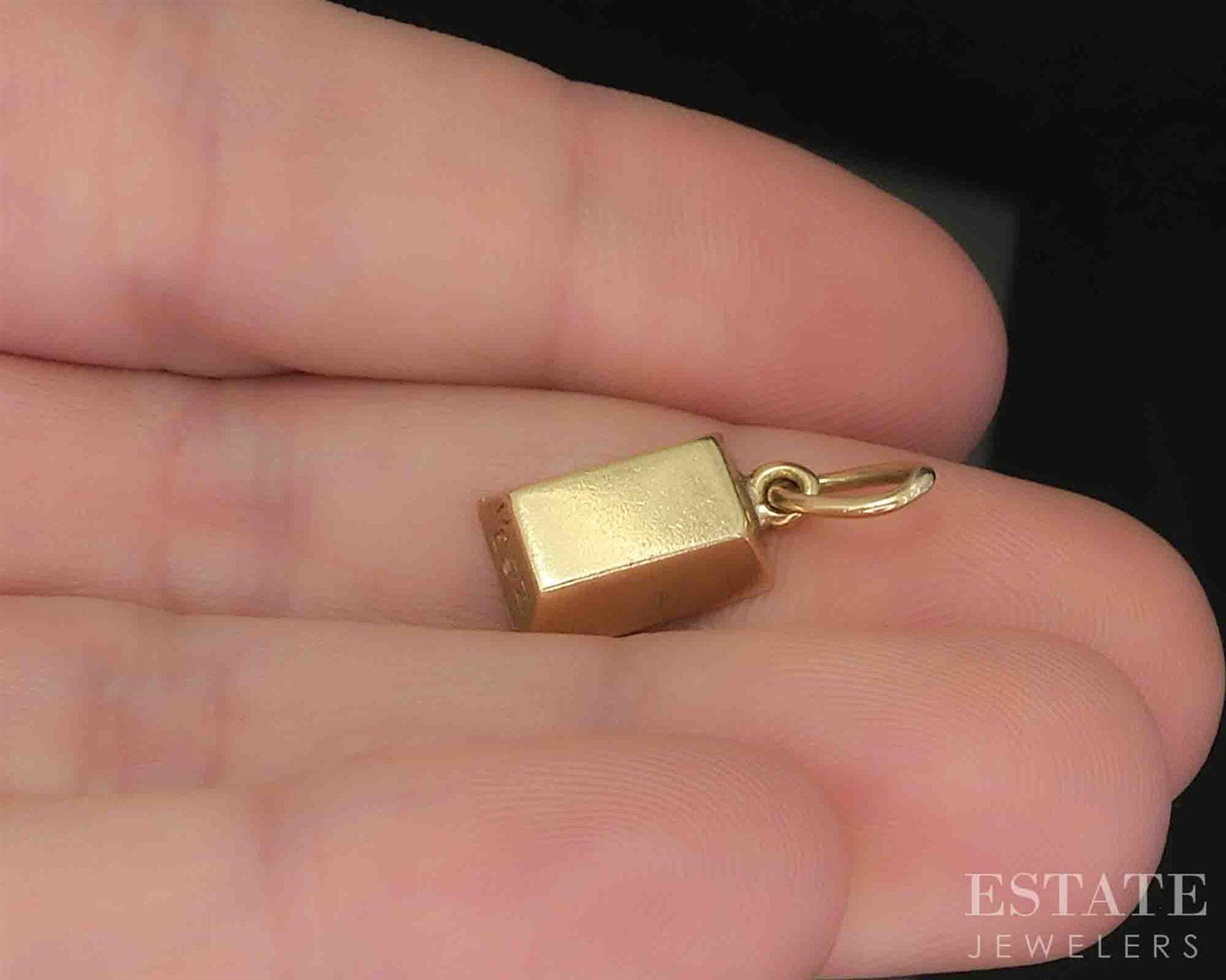 Vintage 18k Yellow Gold Cartier 1/8 Ounce Gold Ignot Pendant 4.0g i19111