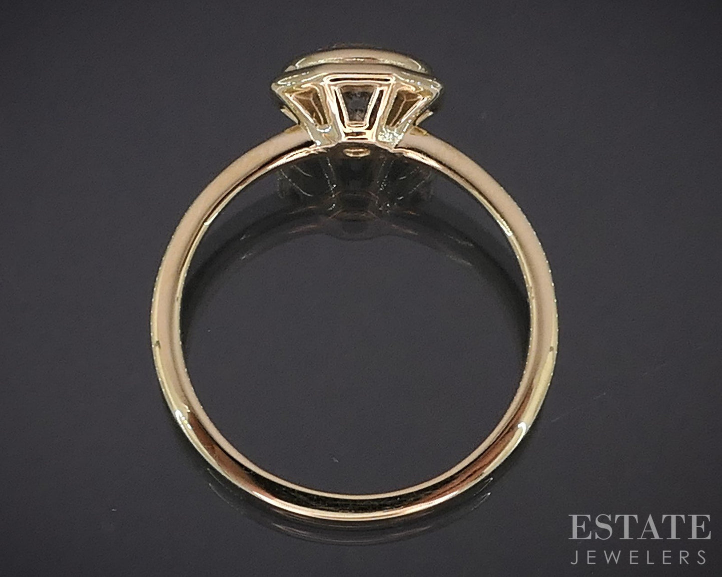 14k Yellow Gold Round Natural 1ct Diamond Solitaire Bezel Engagement Ring i19098