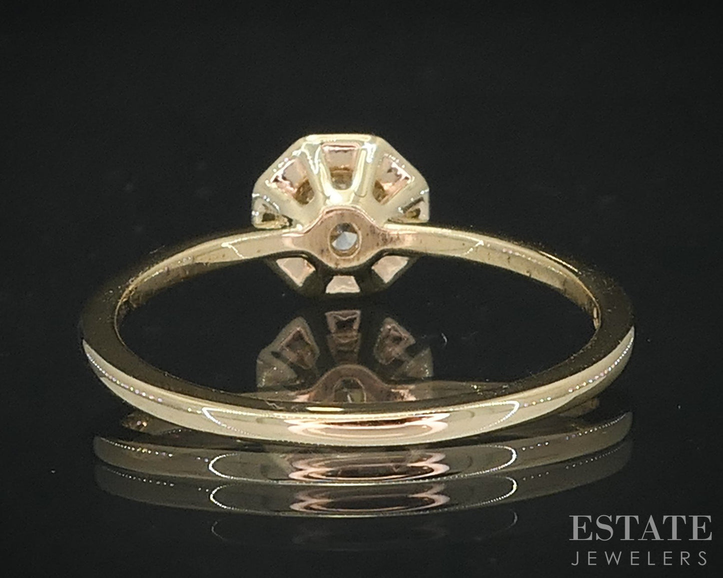 14k Yellow Gold Round GIA Natural .61ct Diamond Solitaire Bezel Ring i19099