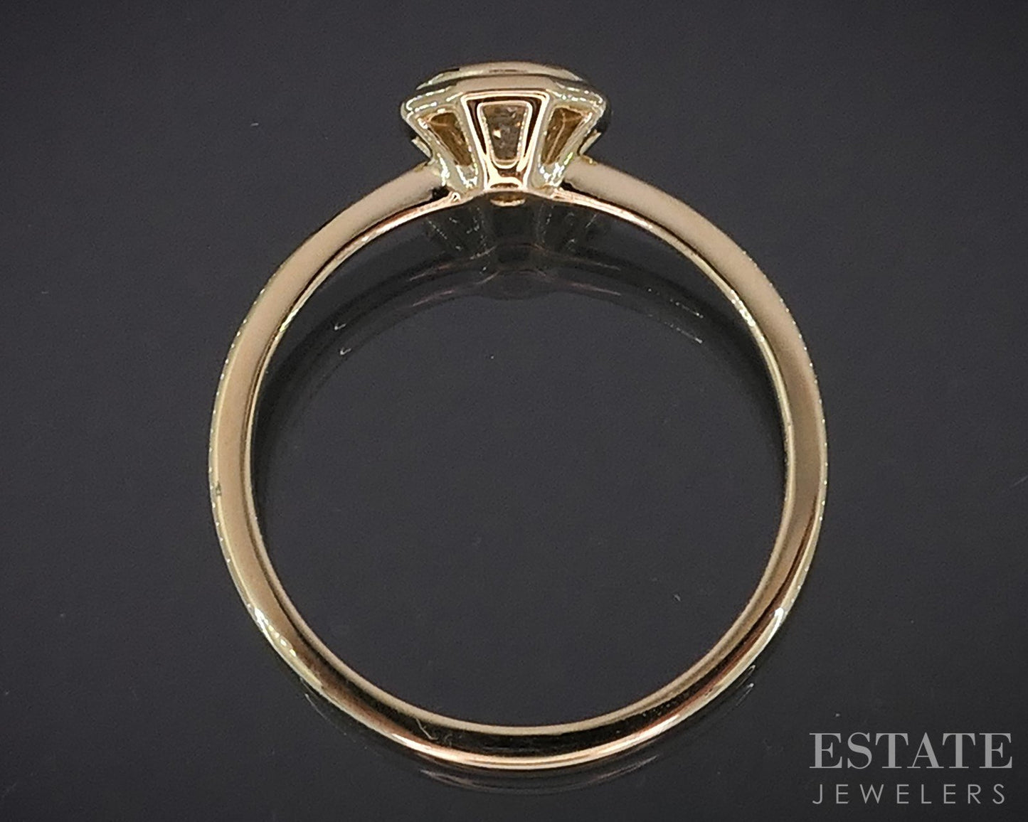 14k Yellow Gold Round GIA Natural .61ct Diamond Solitaire Bezel Ring i19099