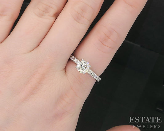 14k White Gold Round GIA Natural 1.71ctw Diamond Engagement Ring 3.9g i19102