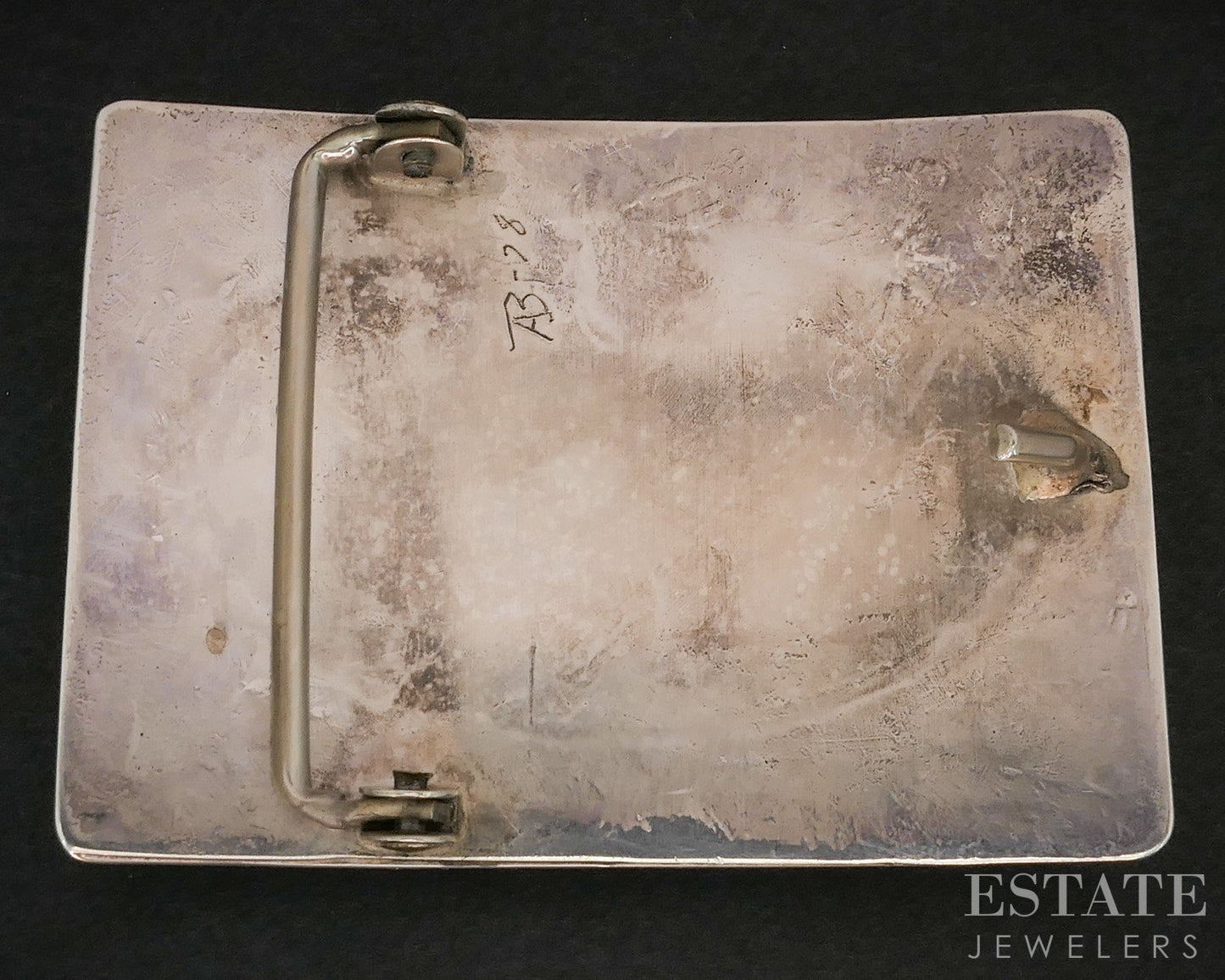 Vintage Sterling Rose & Allen Joe Boy Turquoise Navajo Belt Buckle 65g i19141