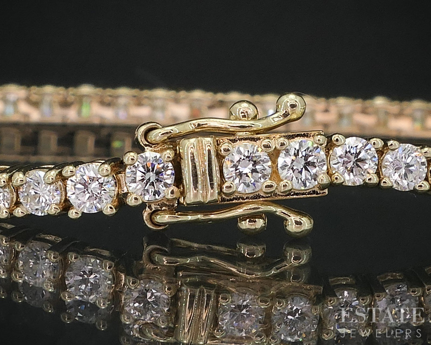 14k Yellow Gold Natural 3.04ctw Diamond Ladies Tennis Bracelet 6.9g 7"L i19131