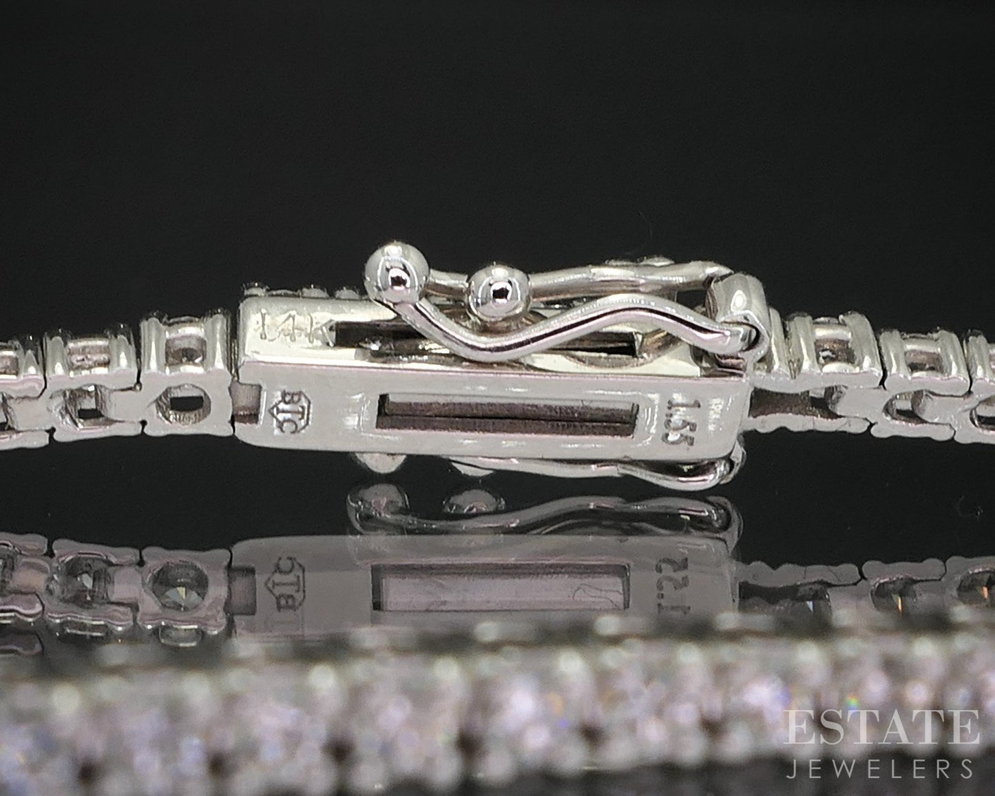 14k White Gold Natural 1.55ctw Diamond Ladies Tennis Bracelet 6.4g 7"L i19134