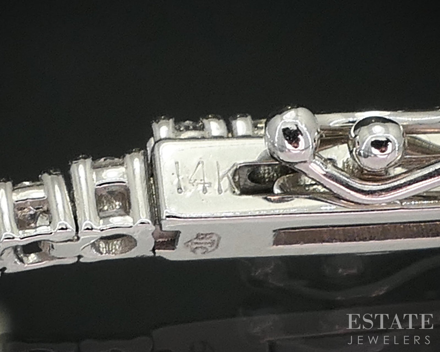 14k White Gold Natural 1.55ctw Diamond Ladies Tennis Bracelet 6.4g 7"L i19134
