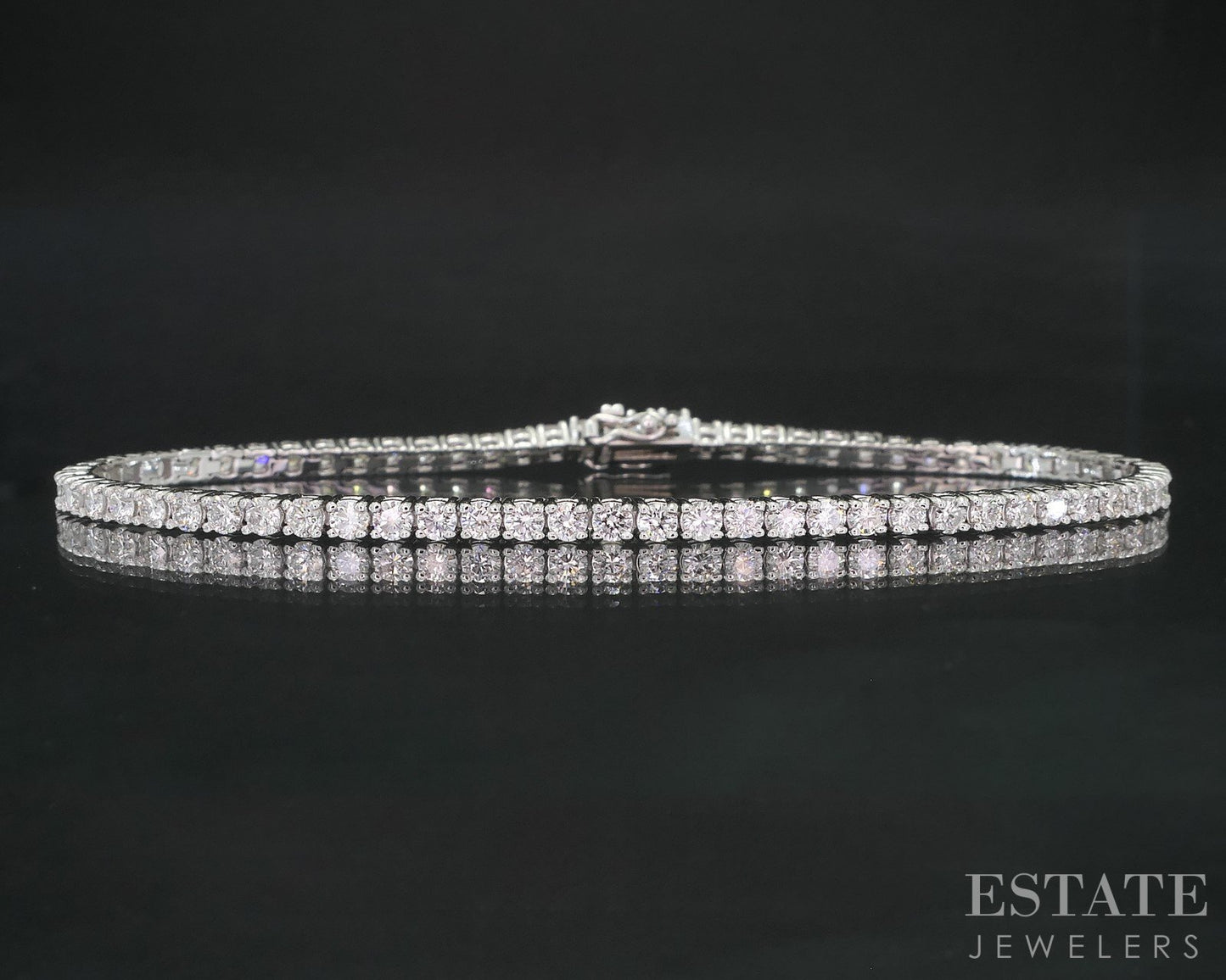 14k White Gold Natural 3.09ctw Diamond Ladies Tennis Bracelet 7.0g 7"L i19133