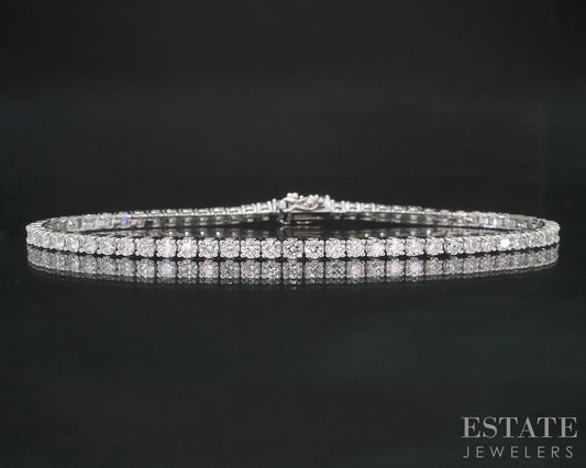 14k White Gold Natural 3.09ctw Diamond Ladies Tennis Bracelet 7.0g 7"L i19133