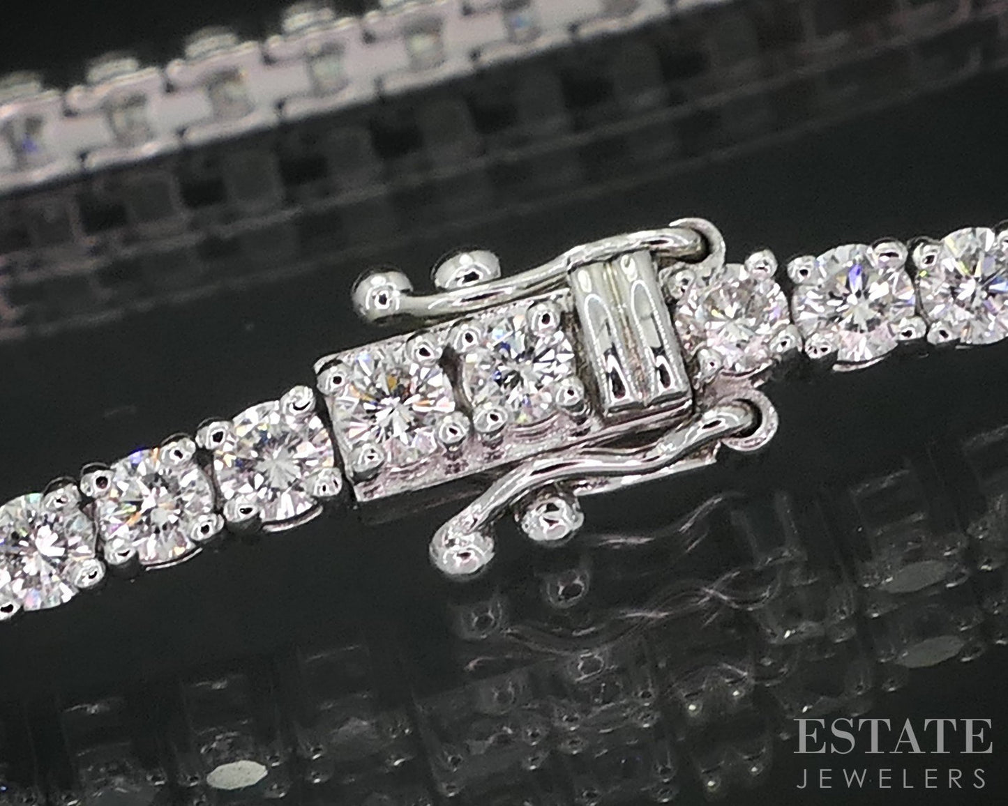 14k White Gold Natural 3.09ctw Diamond Ladies Tennis Bracelet 7.0g 7"L i19133