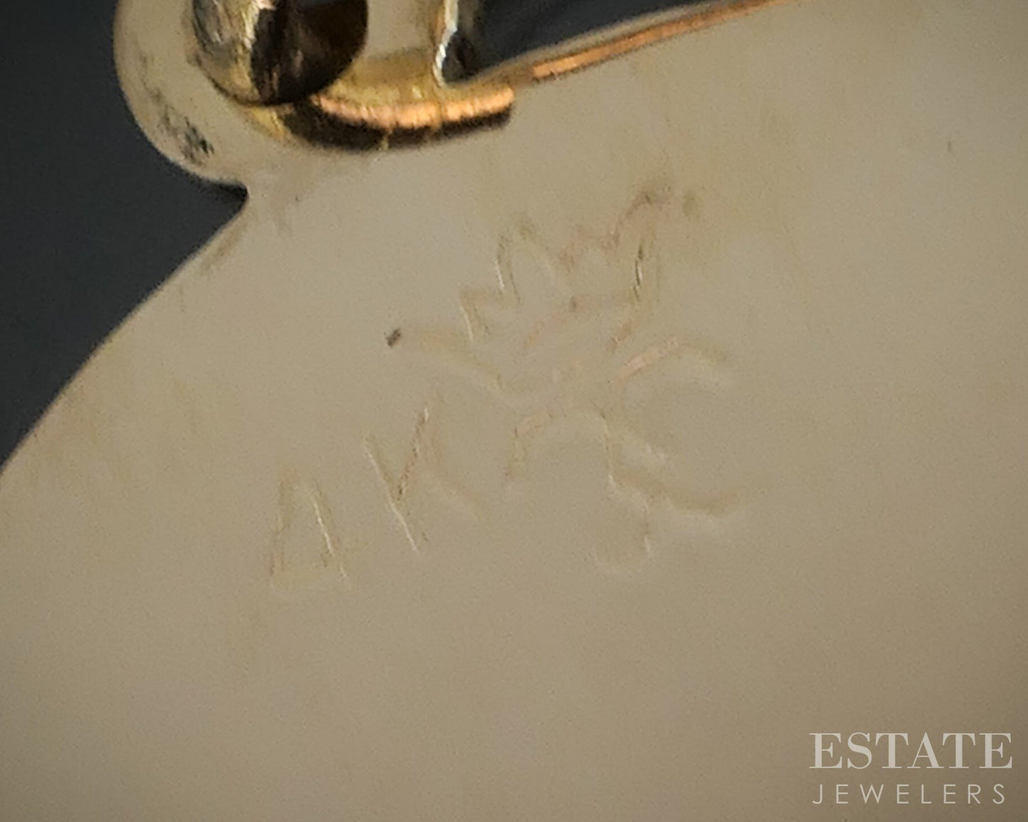 14k Yellow Gold "Qu'hier Que Domain" French Love Disk Charm 3.1g i19183